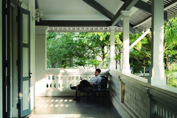 The clubhouse verandah